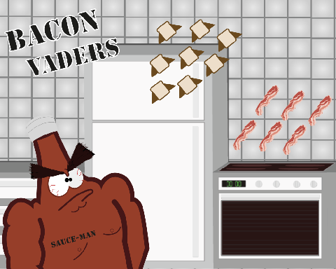 Bacon Vaders Store page Background Art